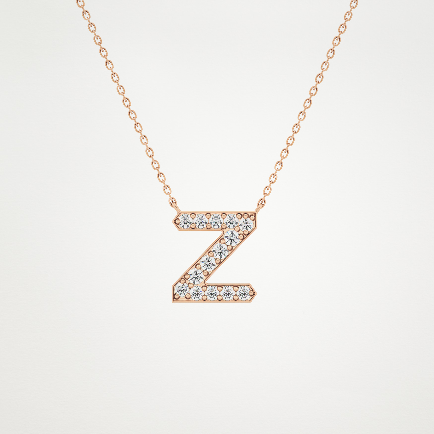 0.28 TCW Round Lab Grown Diamond Z Initial Pendant Necklace