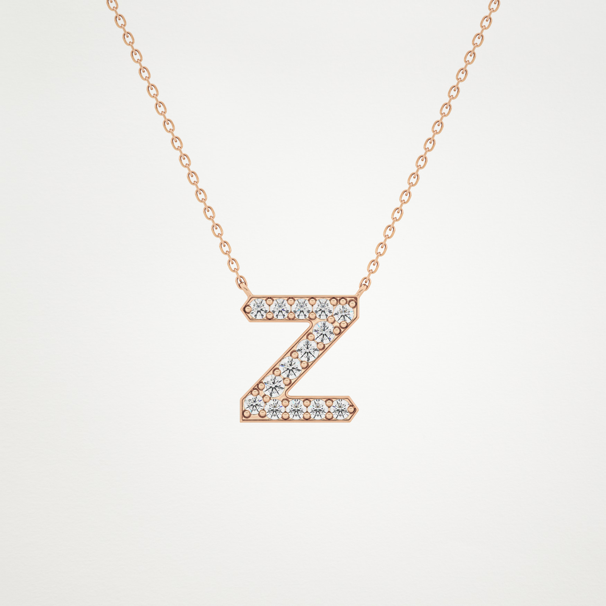 0.28 TCW Round Lab Grown Diamond Z Initial Pendant Necklace