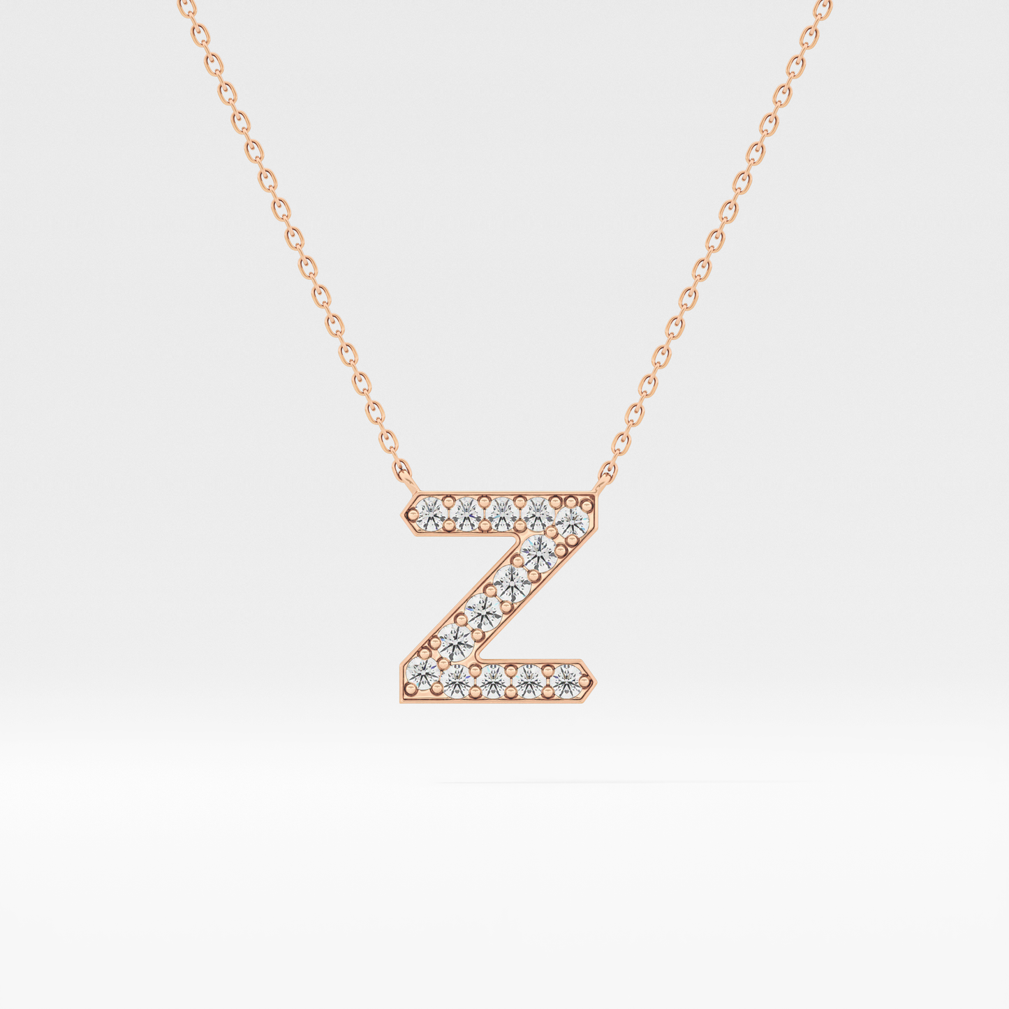 0.28 TCW Round Lab Grown Diamond Z Initial Pendant Necklace