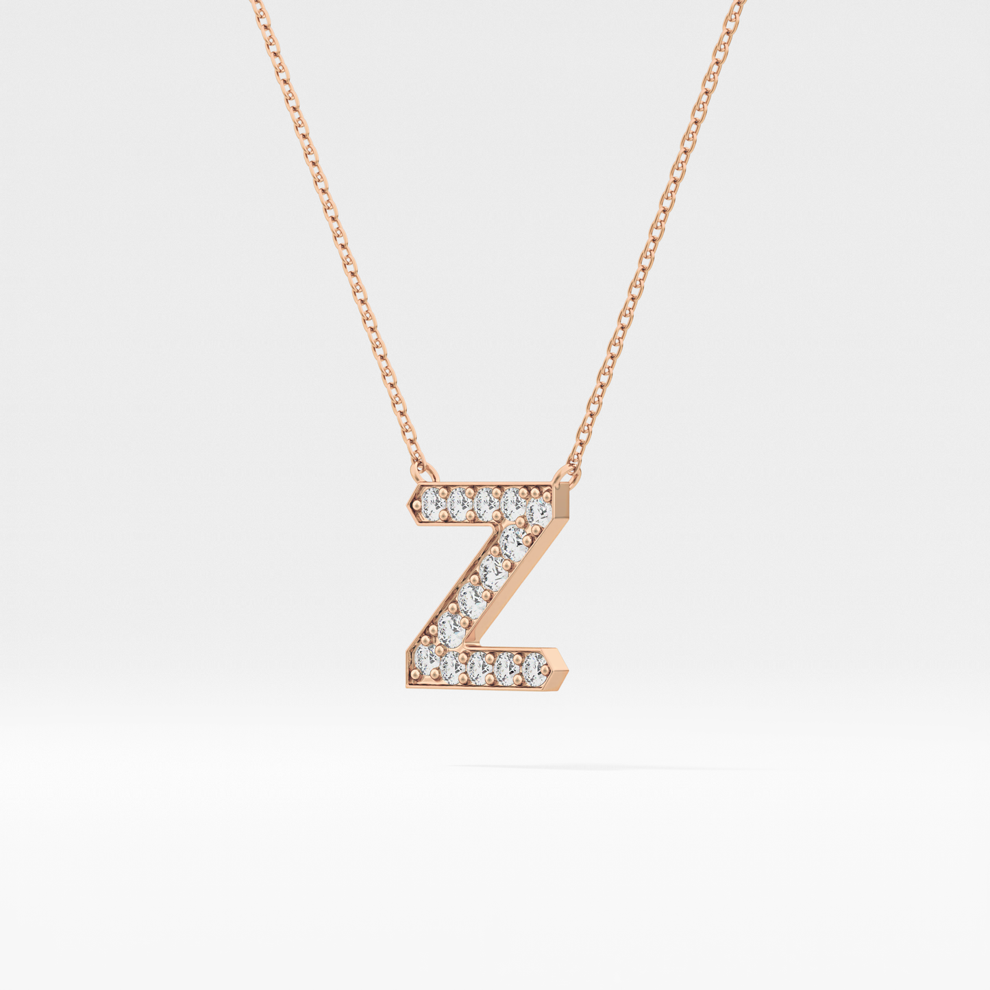 0.28 TCW Round Lab Grown Diamond Z Initial Pendant Necklace