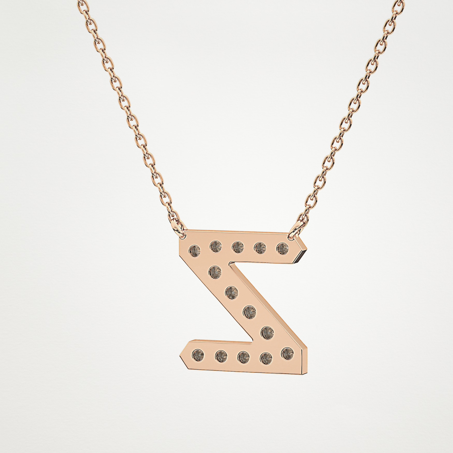0.28 TCW Round Lab Grown Diamond Z Initial Pendant Necklace