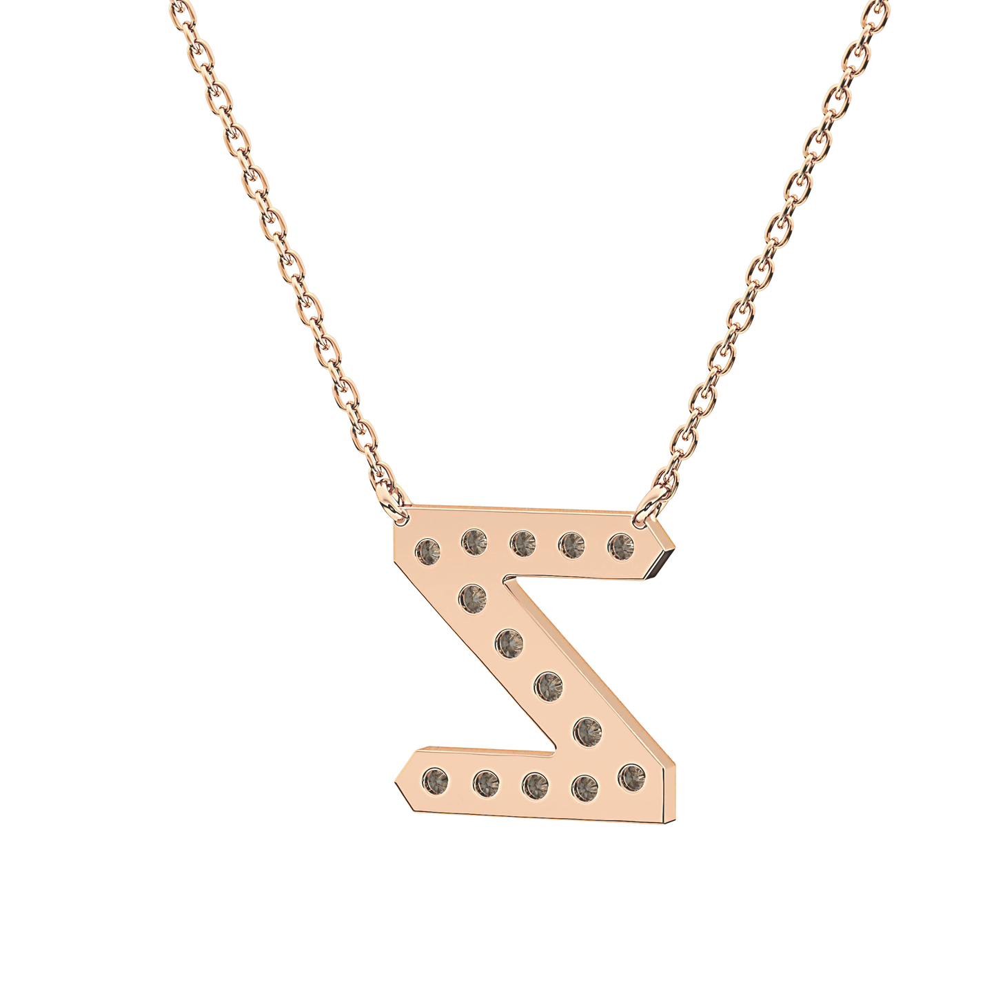 0.28 TCW Round Lab Grown Diamond Z Initial Pendant Necklace