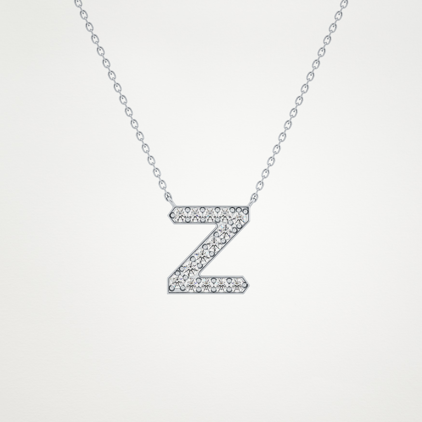 0.28 TCW Round Lab Grown Diamond Z Initial Pendant Necklace