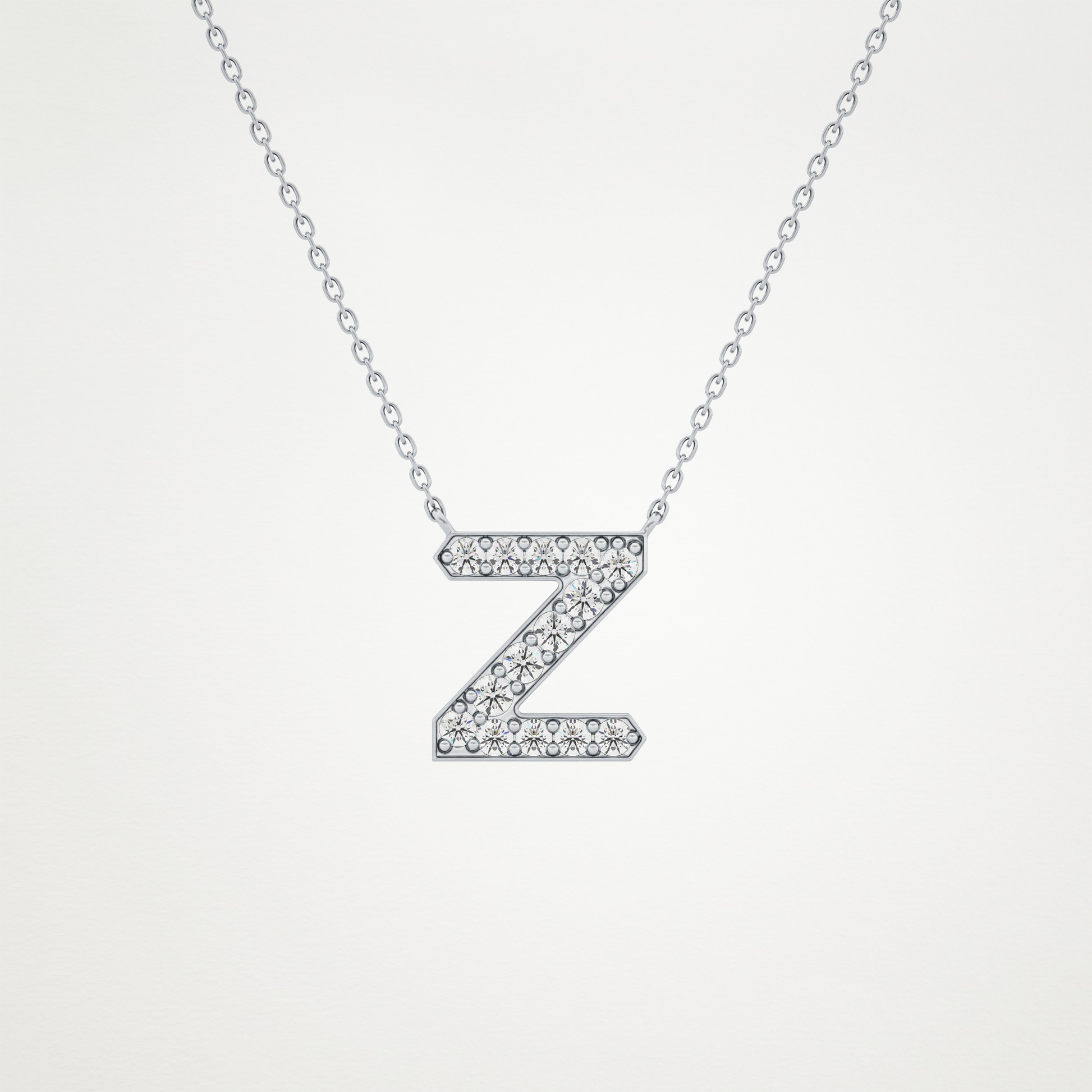 0.28 TCW Round Lab Grown Diamond Z Initial Pendant Necklace