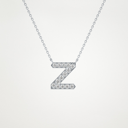 0.28 TCW Round Lab Grown Diamond Z Initial Pendant Necklace
