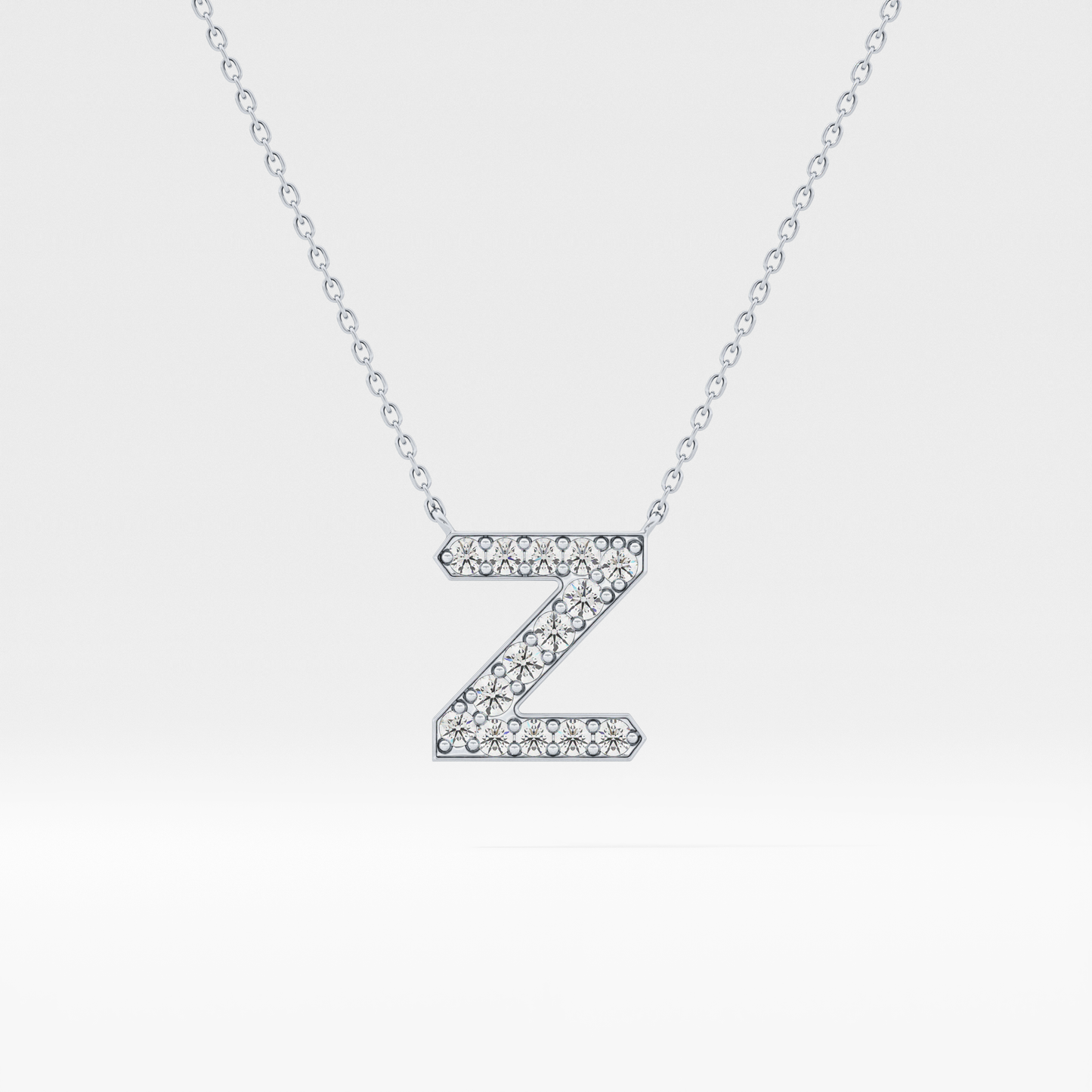0.28 TCW Round Lab Grown Diamond Z Initial Pendant Necklace