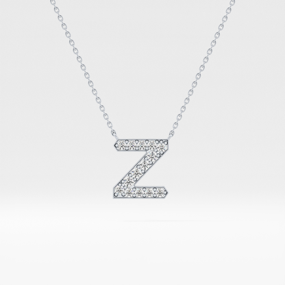 0.28 TCW Round Lab Grown Diamond Z Initial Pendant Necklace
