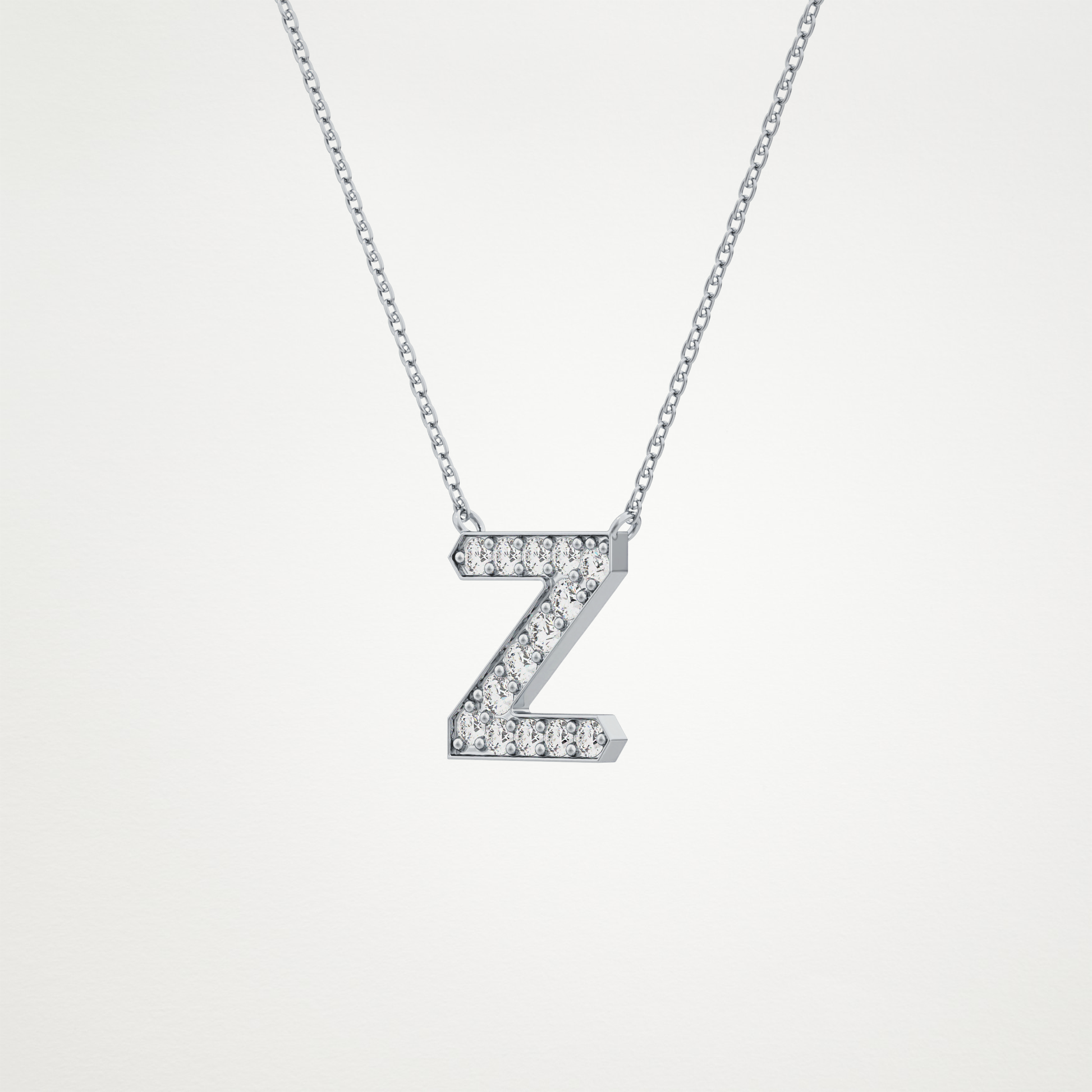 0.28 TCW Round Lab Grown Diamond Z Initial Pendant Necklace