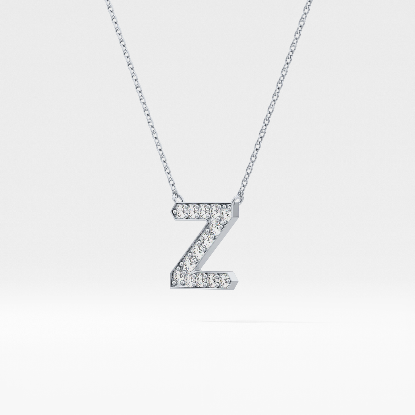 0.28 TCW Round Lab Grown Diamond Z Initial Pendant Necklace