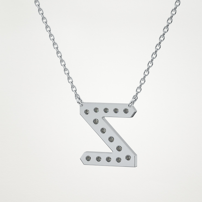 0.28 TCW Round Lab Grown Diamond Z Initial Pendant Necklace