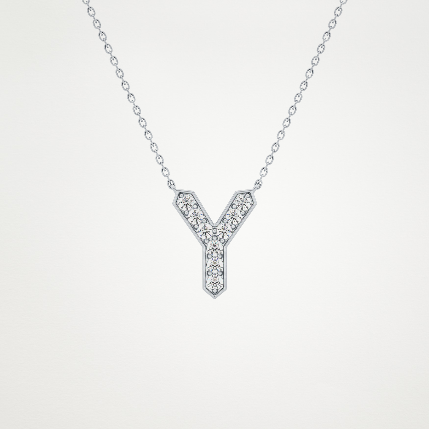 0.23 TCW Round Lab Grown Diamond Y Initial Pendant Necklace
