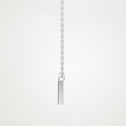 0.084 TCW Round Lab Grown Diamond W Initial Pendant Necklace