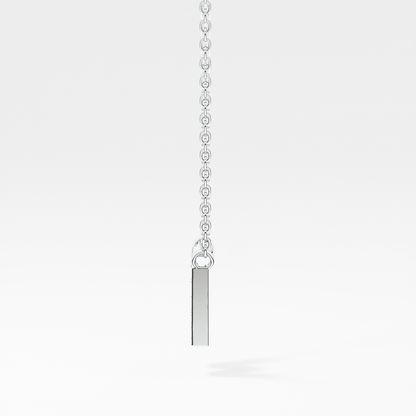 0.084 TCW Round Lab Grown Diamond W Initial Pendant Necklace