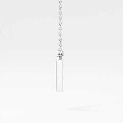 0.178 TCW Round Lab Grown Diamond V Initial Pendant Necklace