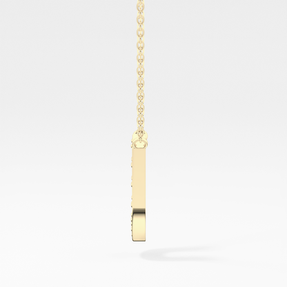 0.26 TCW Round Lab Grown Diamond U Initial Pendant Necklace