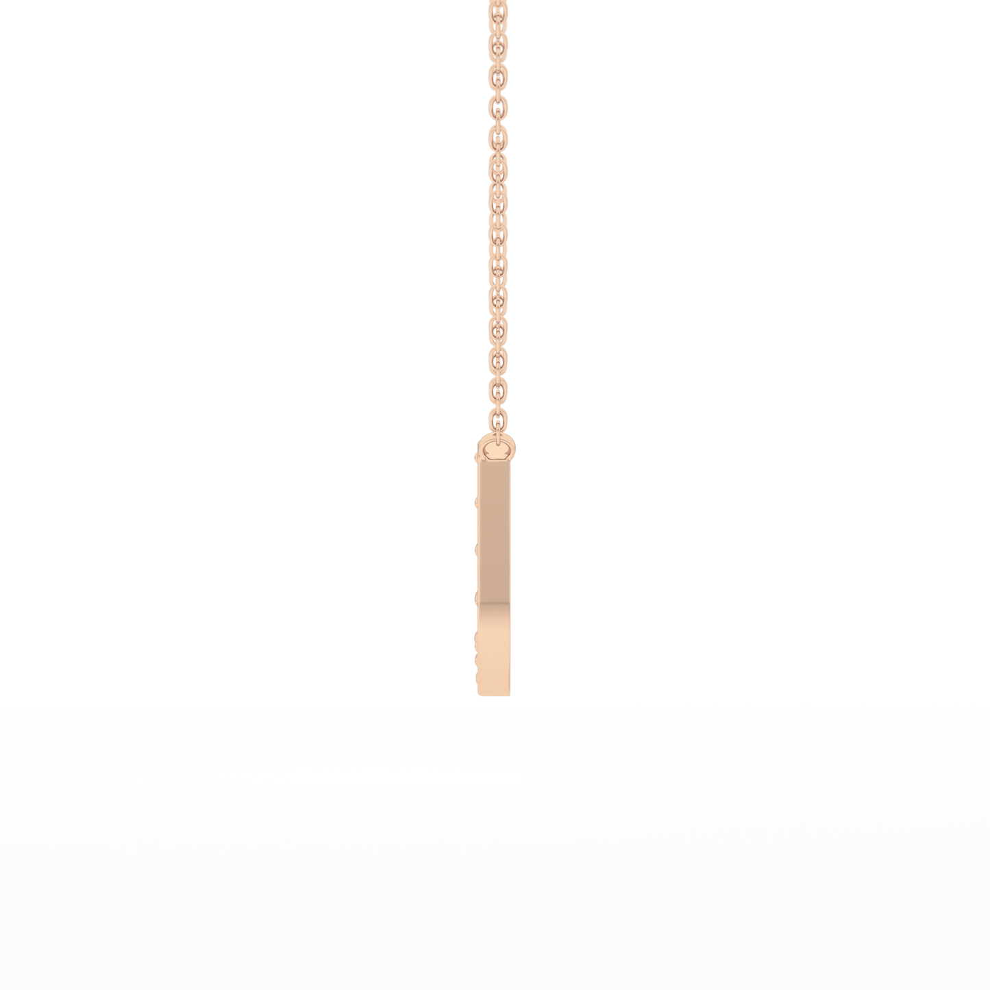 0.26 TCW Round Lab Grown Diamond U Initial Pendant Necklace