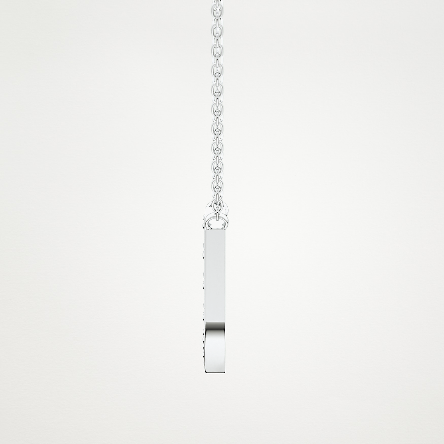 0.26 TCW Round Lab Grown Diamond U Initial Pendant Necklace