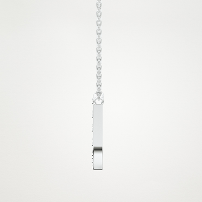 0.26 TCW Round Lab Grown Diamond U Initial Pendant Necklace
