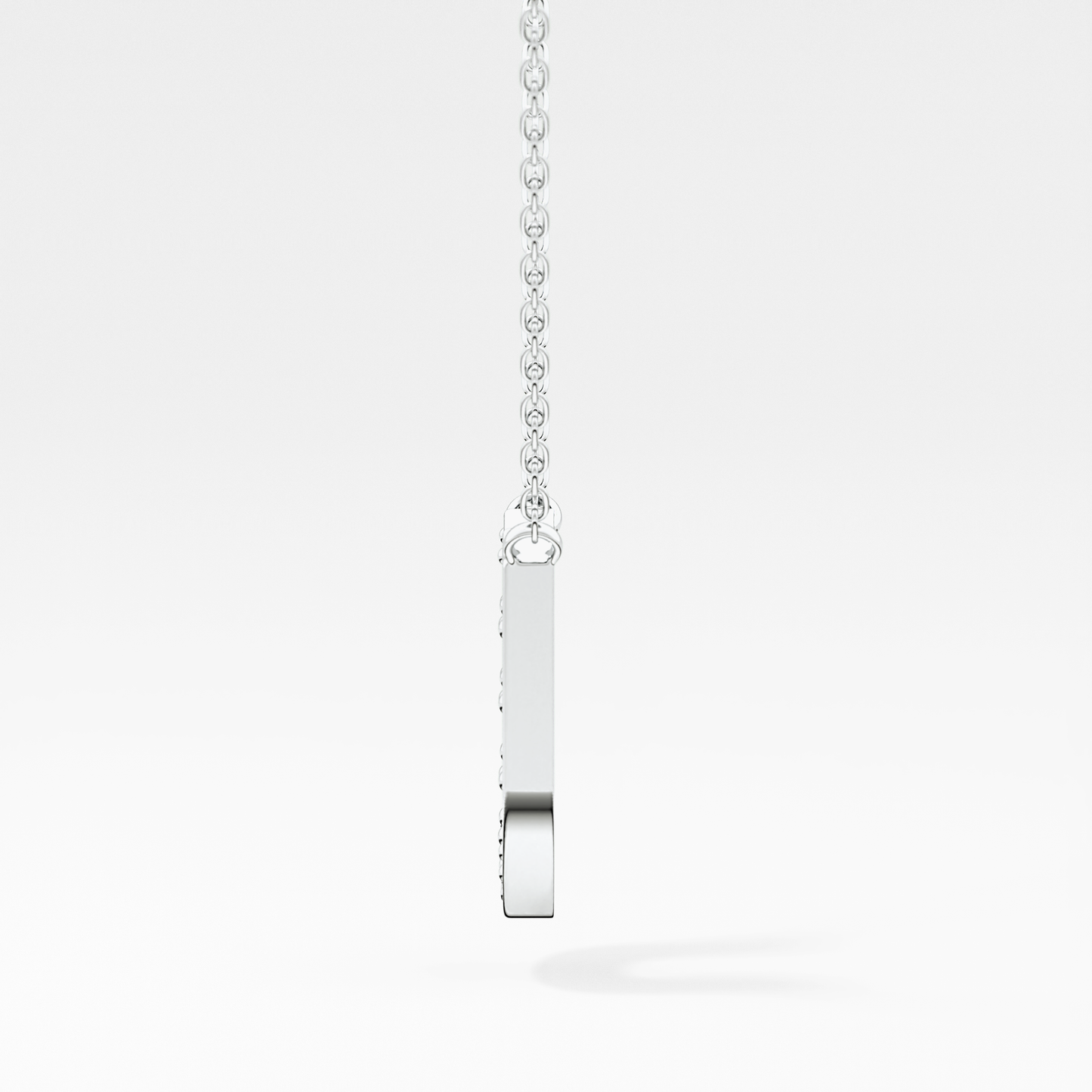 0.26 TCW Round Lab Grown Diamond U Initial Pendant Necklace