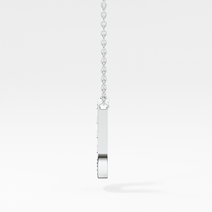 0.26 TCW Round Lab Grown Diamond U Initial Pendant Necklace