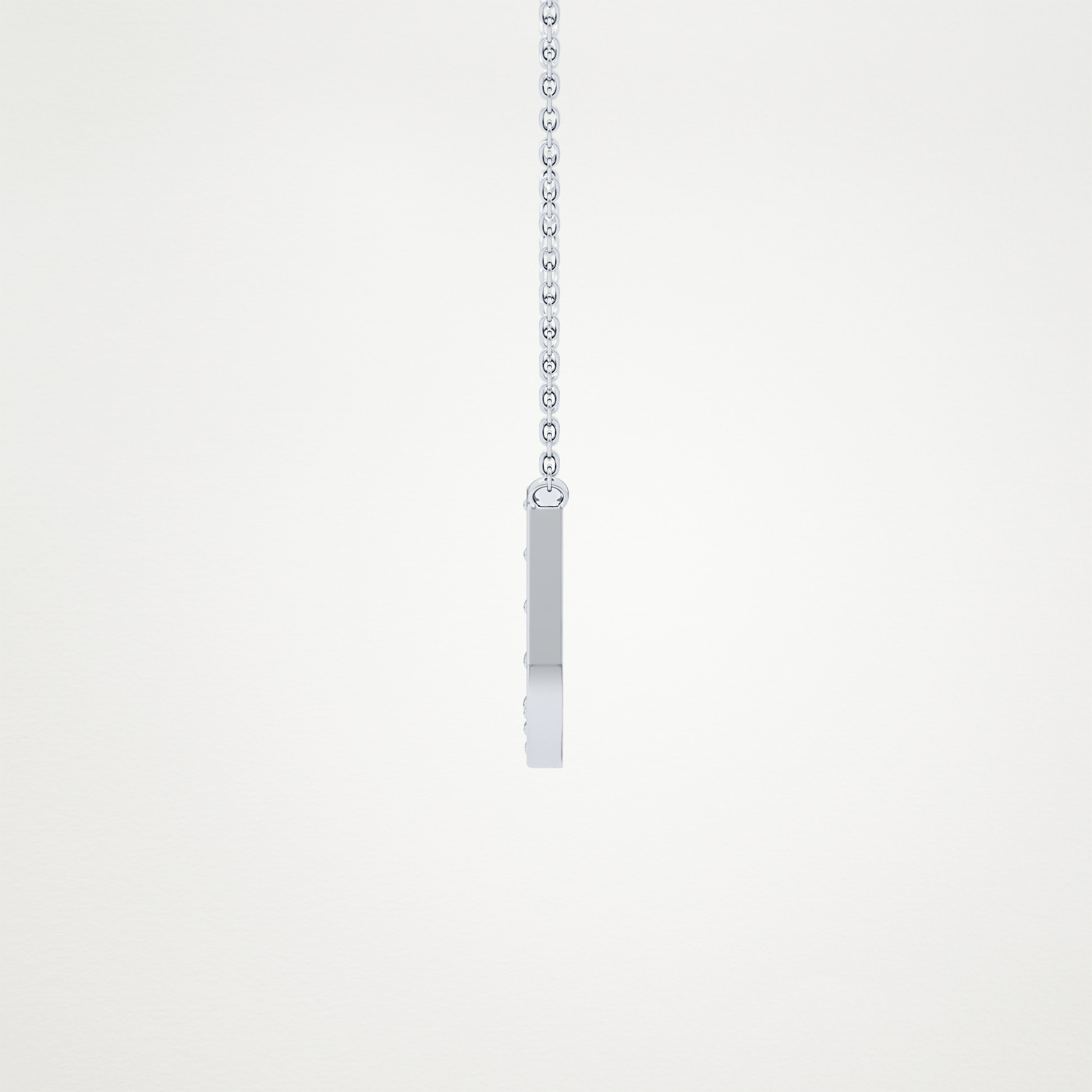 0.26 TCW Round Lab Grown Diamond U Initial Pendant Necklace