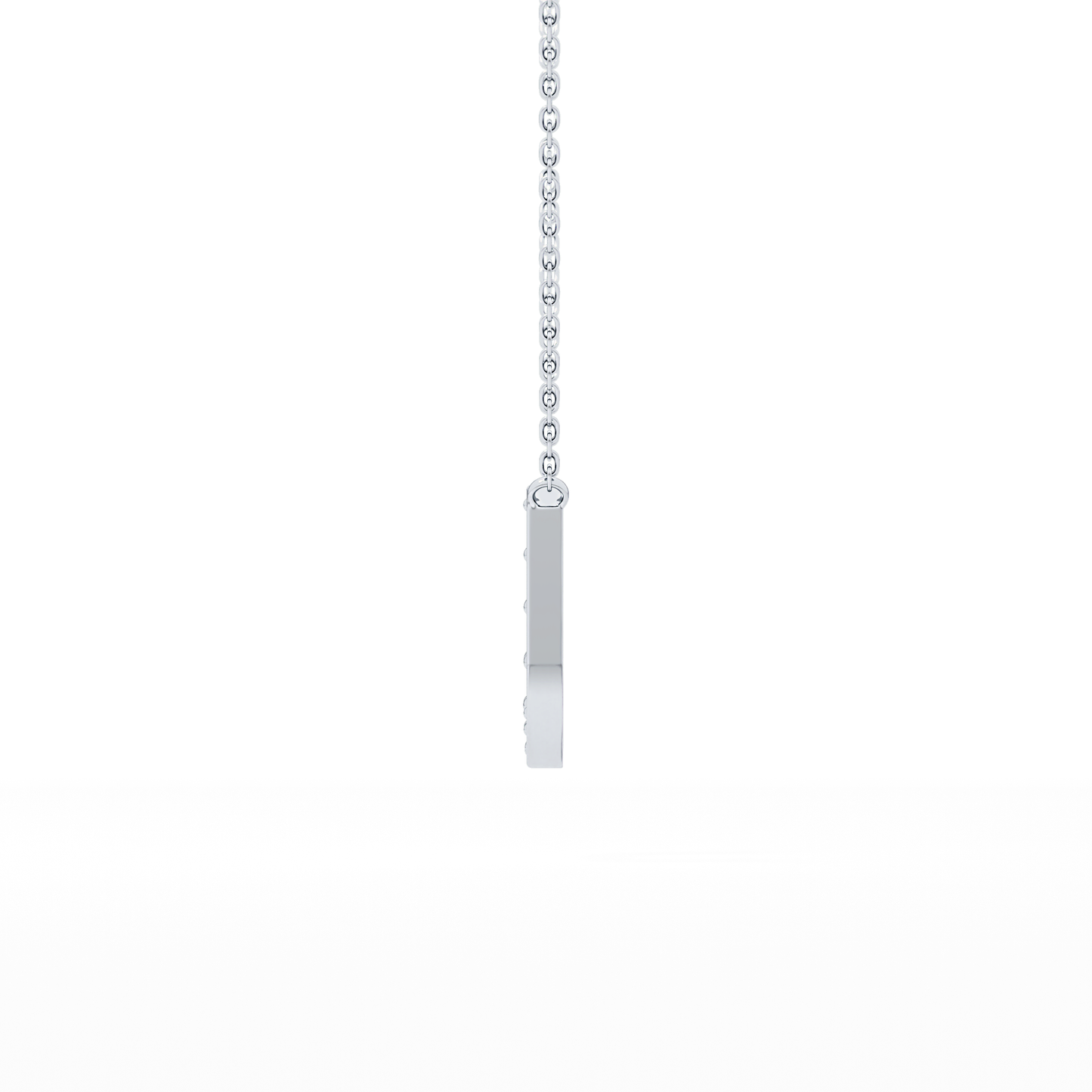 0.26 TCW Round Lab Grown Diamond U Initial Pendant Necklace