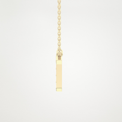 0.17 TCW Round Lab Grown Diamond T Initial Pendant Necklace