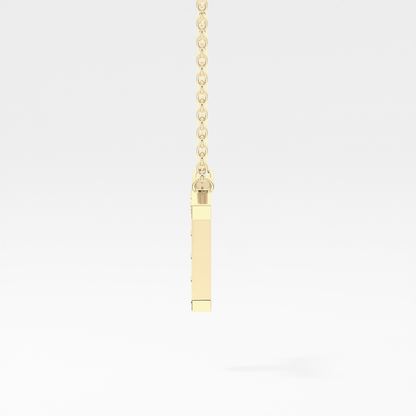 0.17 TCW Round Lab Grown Diamond T Initial Pendant Necklace