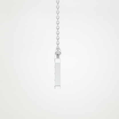 0.17 TCW Round Lab Grown Diamond T Initial Pendant Necklace