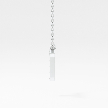 0.17 TCW Round Lab Grown Diamond T Initial Pendant Necklace