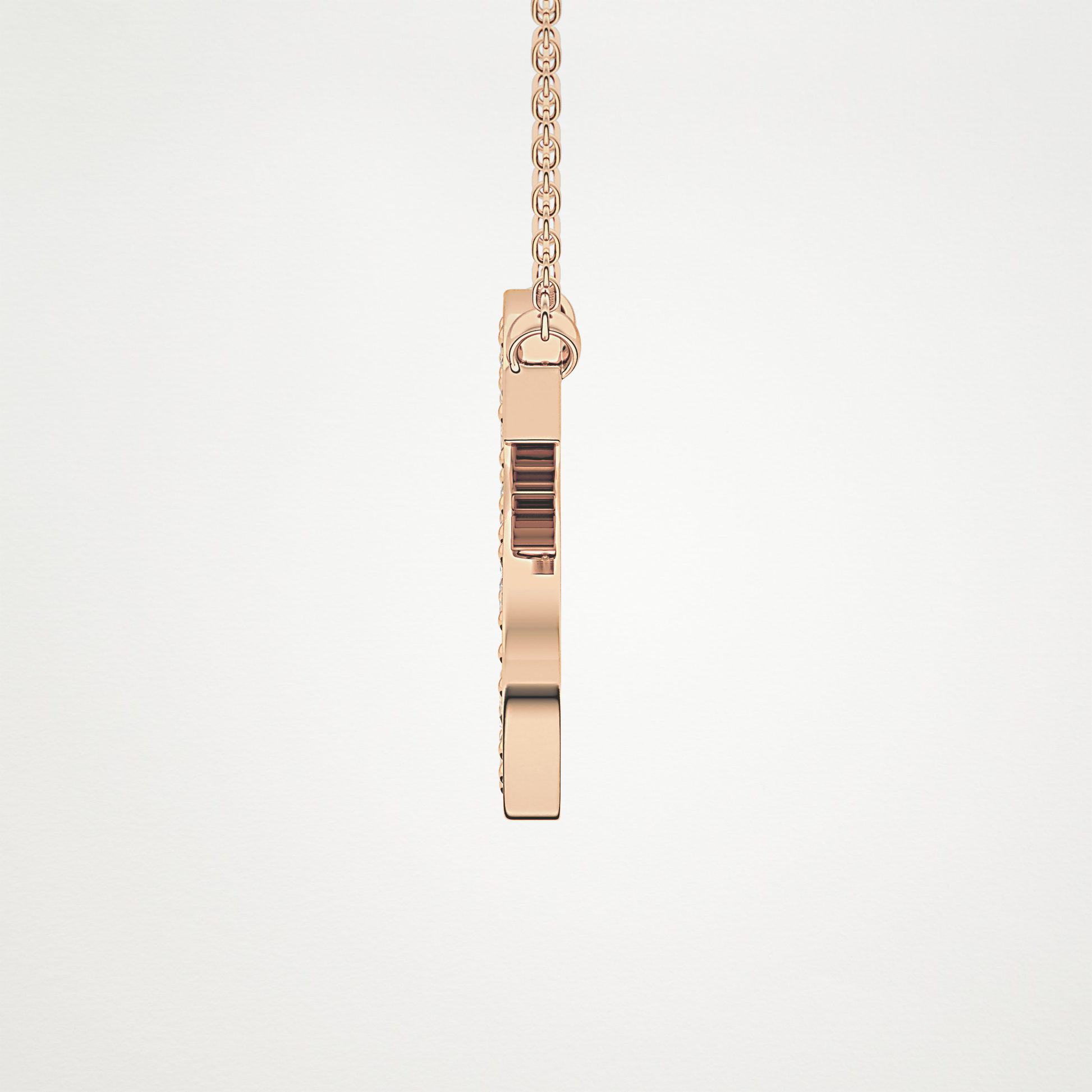 0.77 TCW Round Lab Grown Diamond S Initial Pendant Necklace
