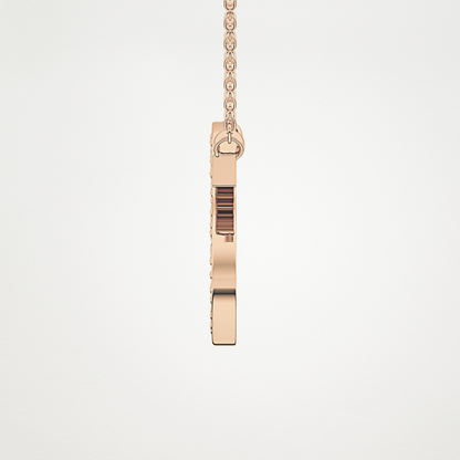 0.77 TCW Round Lab Grown Diamond S Initial Pendant Necklace