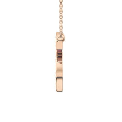 0.77 TCW Round Lab Grown Diamond S Initial Pendant Necklace