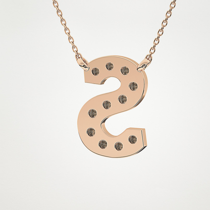 0.77 TCW Round Lab Grown Diamond S Initial Pendant Necklace