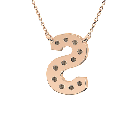 0.77 TCW Round Lab Grown Diamond S Initial Pendant Necklace