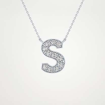 0.77 TCW Round Lab Grown Diamond S Initial Pendant Necklace