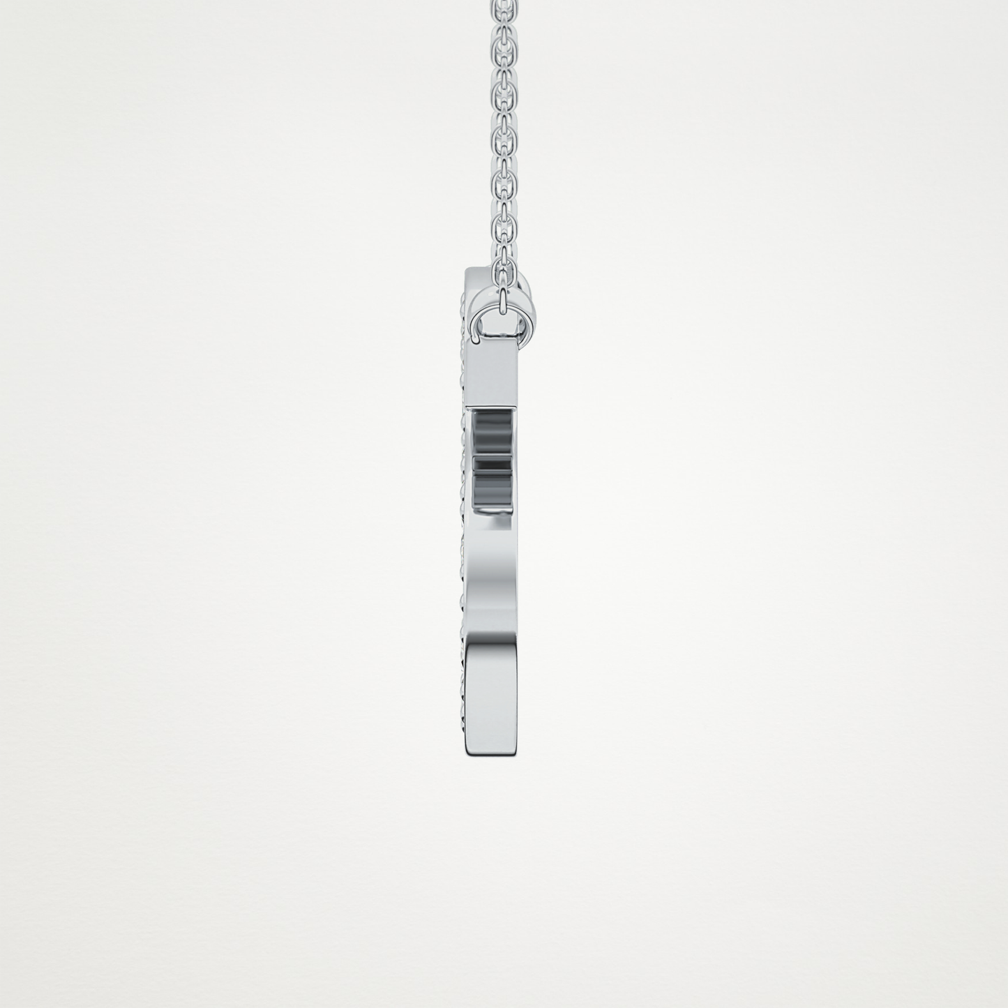 0.77 TCW Round Lab Grown Diamond S Initial Pendant Necklace