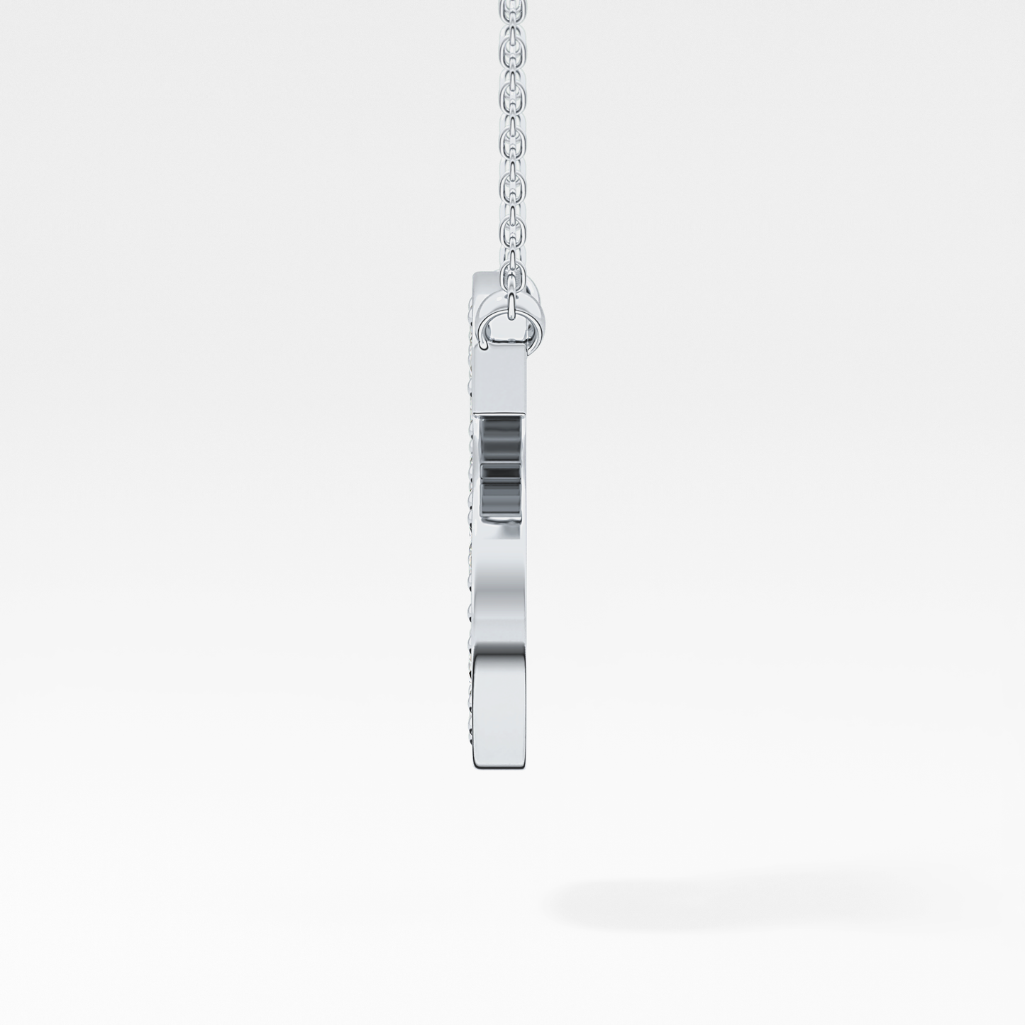 0.77 TCW Round Lab Grown Diamond S Initial Pendant Necklace
