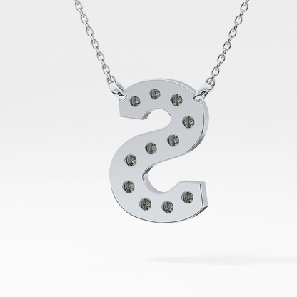 0.77 TCW Round Lab Grown Diamond S Initial Pendant Necklace