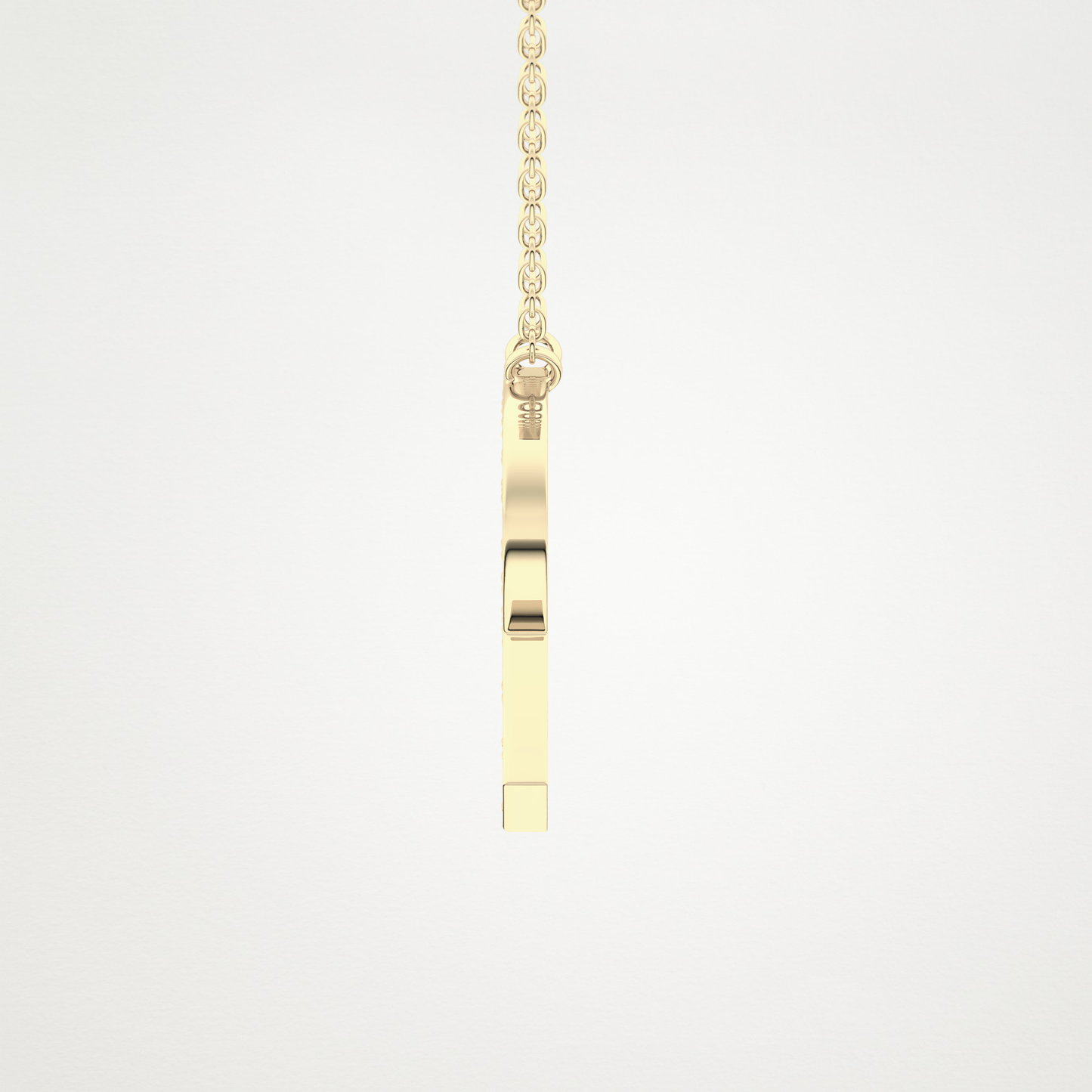 0.348 TCW Round Lab Grown Diamond R Initial Pendant Necklace
