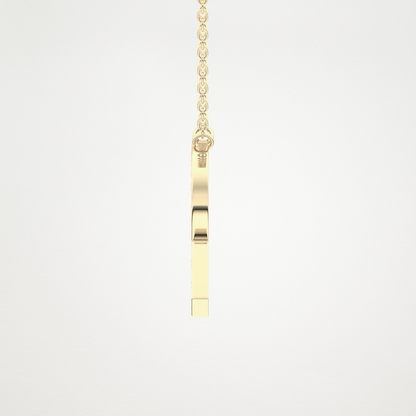 0.348 TCW Round Lab Grown Diamond R Initial Pendant Necklace