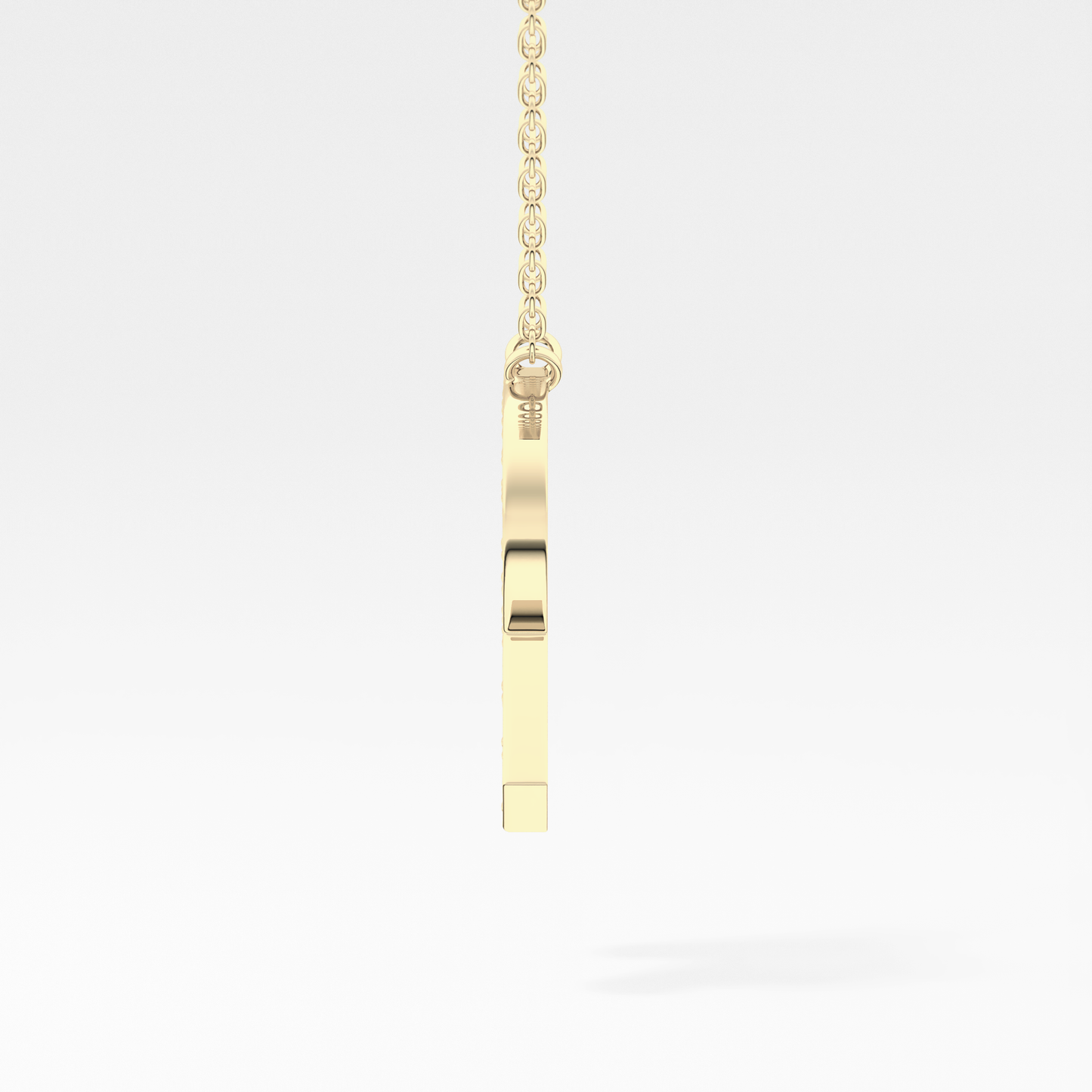 0.348 TCW Round Lab Grown Diamond R Initial Pendant Necklace