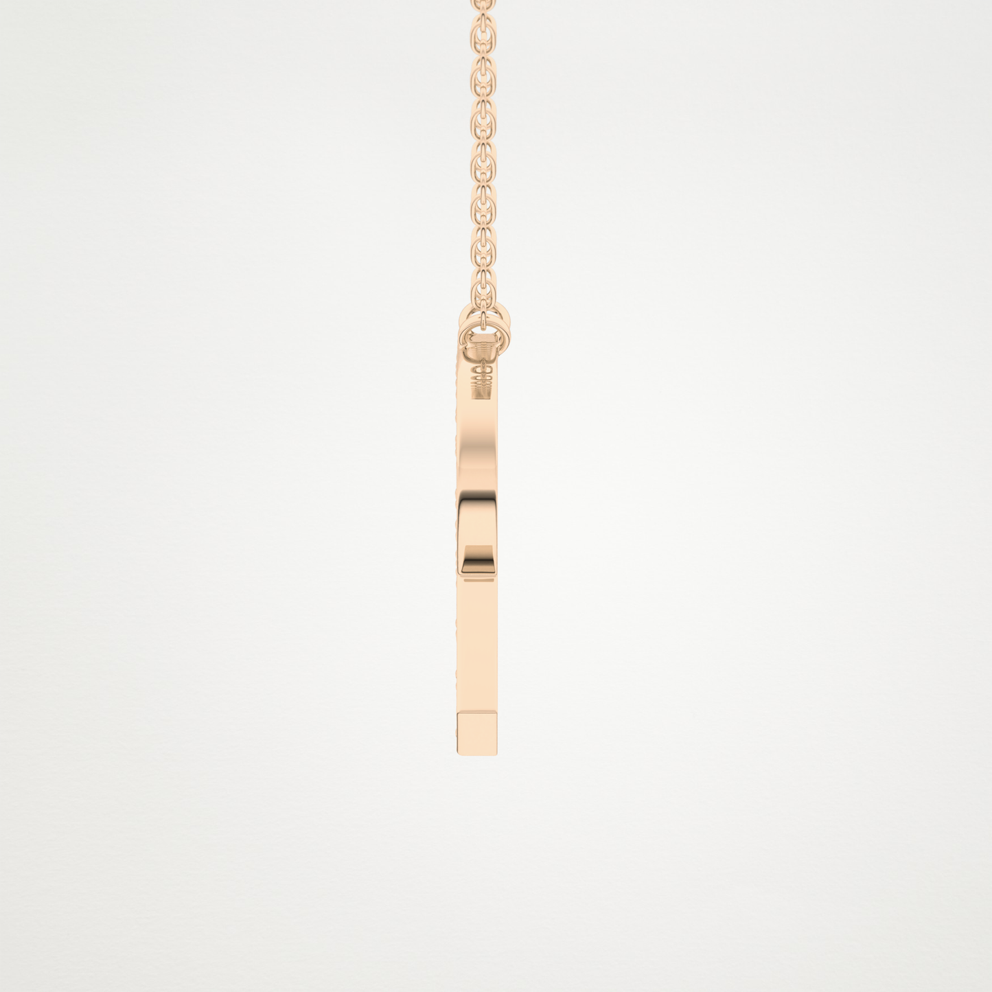 0.348 TCW Round Lab Grown Diamond R Initial Pendant Necklace