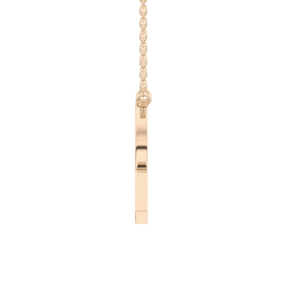 0.348 TCW Round Lab Grown Diamond R Initial Pendant Necklace