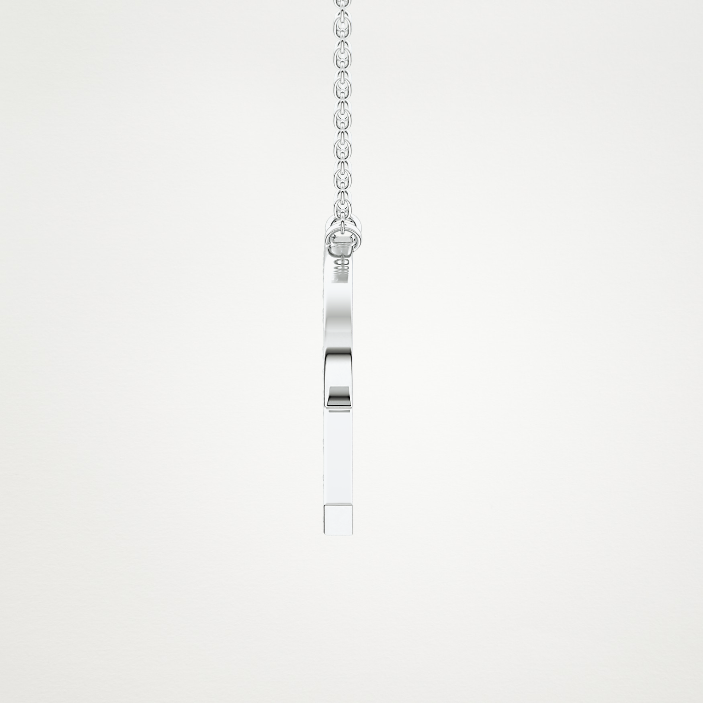 0.348 TCW Round Lab Grown Diamond R Initial Pendant Necklace