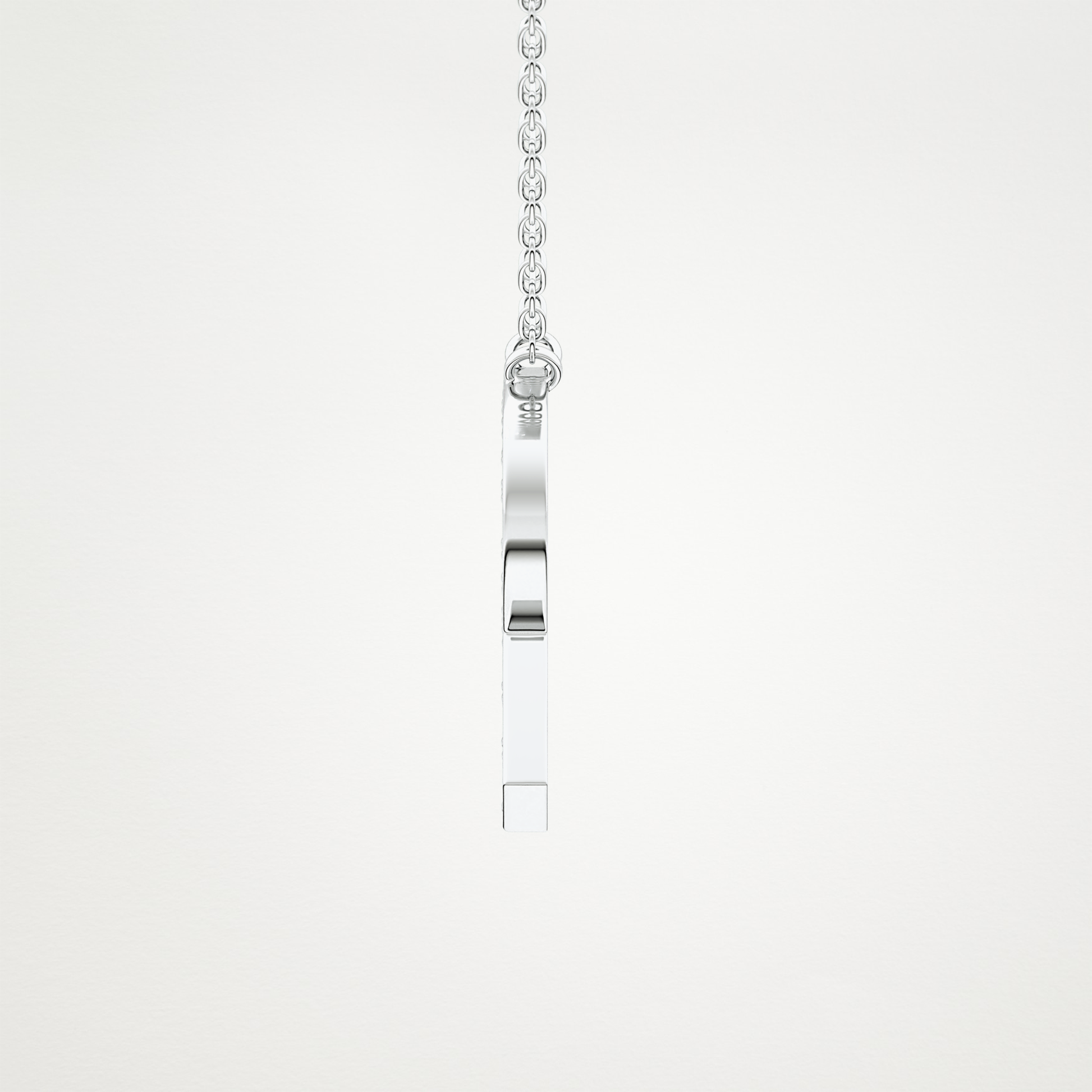 0.348 TCW Round Lab Grown Diamond R Initial Pendant Necklace
