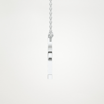 0.348 TCW Round Lab Grown Diamond R Initial Pendant Necklace