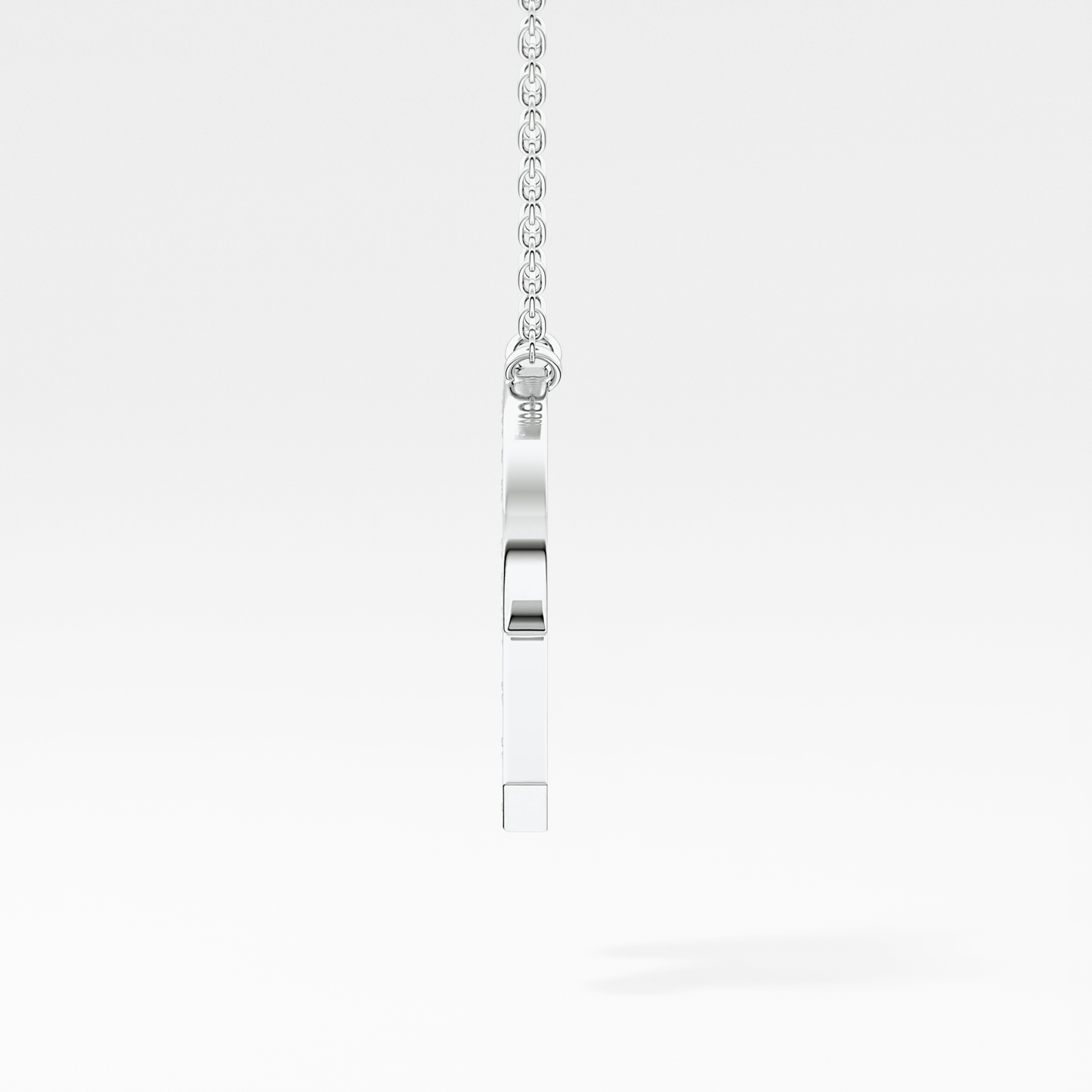 0.348 TCW Round Lab Grown Diamond R Initial Pendant Necklace