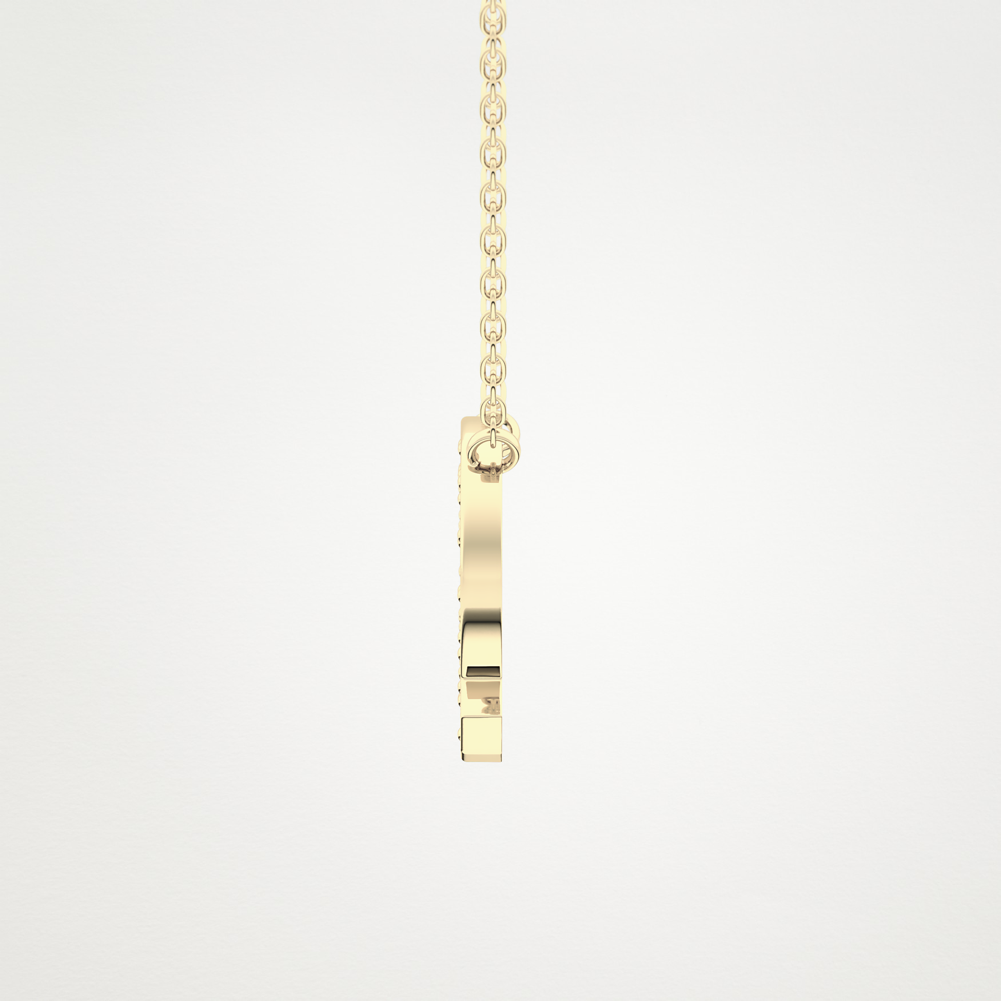 0.268 TCW Round Lab Grown Diamond Q Initial Pendant Necklace