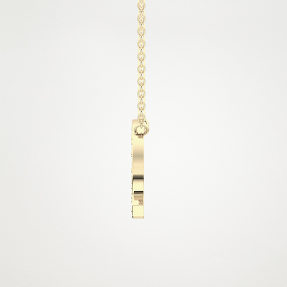0.268 TCW Round Lab Grown Diamond Q Initial Pendant Necklace